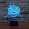 3D иллюзия лампы животных акула LED Night Light 7 изменение цвета настольная лампа дети подарок #R87