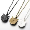 Black Glass Cabochon Necklace cat Ear Frame Pendants necklaces women kids fashion jewelry 1625