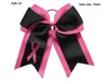 8" Breast Cancer Cheer with Elastic Band for Kids Girls Large Handmade Printed Ribbon Bows Hair Accessories 11style 10pcs