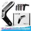 FM Verici S7 Bluetooth Araç Kiti Handsfree FM Radyo Adaptörü LED Araba Bluetooth Adaptörü Destek TF Kart USB Flash Sürücü AUX Giriş / Çıkış