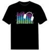 Moda, T-shirt LED equalizzatore per feste musicali, T-shirt EL T-shirt lampeggiante attivata dal suono Illumina su e giù, Spedizione gratuita