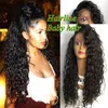 Loose Deep Wave 360 ​​Koronki Wig Frontal Pre zepsuty brazylijskie koronki przednie peruki Ludzkie włosy naturalne dla czarnych kobiet 150% gęstości