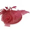 Mode fjäder kvinnor hår tillbehör bröllopsfest dam hatt linne high-end för kvinnliga bröllop affärer gåvor hårnålar
