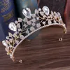 Korona ślubna Kryształy Ślubne Queen Big Crowns Crystal Barok Birthday Party Tiaras Dla Bride Sweet 16 Green