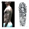 1 Piece Temporary Tattoo Sticker Nun Girl Pray Design Full Flower Arm Body Art Beckham Big Large Fake Tattoo Sticker New QB-3031