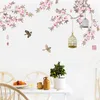 Birds Flying Among Flowers Tree Branches Wall Stickers Living Room Bedroom Background Decor Wall Mural Poster Art Birdcage Wall De2157538