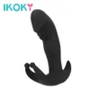 IKOKY Anal Plug Vibrador Masculino Masturbação USB de Carregamento de Próstata Massageador Adulto Brinquedos Sexuais para Homens Mulheres G Local Orgasmo Butt Plug S1018