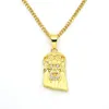 Männer Frauen Iced Out Kristall Jesus Gesicht Halsketten Hiphop Schmuck 3mm 24 Zoll Edelstahl kubanische Kette