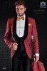 2017 Dernière conception Tuxedos de marié Garçons d'honneur Un bouton Châle Revers Meilleur homme Costume Costumes de mariage pour hommes sur mesure (veste + pantalon + gilet + arc)