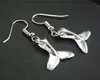 Nouveau 20 paire/lot argent baleine queue poisson breloques boucles d'oreilles haute qualité boucles d'oreilles oreille goujon pour femmes bijoux