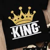 Дети Baby Boy Эпикировка Черная футболка + Камуфляж кальсон 2pcs Kid Мальчик одежда King Корона детской одежды Оптовая фабрика костюм