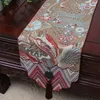 Luxury Jade Chinese Thicken Silk Damask Table Runner Wedding Christmas Dinner Party Decoration High density Table Cloth Rectangle 250x33 cm