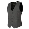 2017 Nowa Moda Męski Kamizelka Kamizelka Biznes Paski Waistcoat Slim Fit Dress Kamizelki Dla Mężczyzn Casual Colete Masculino Social 6XL