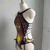 Sommer Afrikanischer Print Bademode Einteiler Badeanzug Bademode Damen Einteiler Badeanzug Sexy Badeanzüge Schwarz Weiß Monokini Bikini