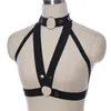 Sexy noir harnais Pastel Goth Bondage Lingerie corps harnais Punk Rave haut court femmes harnais soutien-gorge fétiche pôle danse corps Cage3396