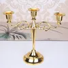 Metallljushållare Bröllop 5-armar 3-armar Candle Stand Decoration Candelabra Centerpiece Candlestick Decor Crafts Silver Gold282o