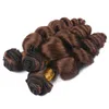 Loose Wave 4 Chocolate Brown Virgin Human Hair 3 Bundle hanterar hela peruanska mörkbrunt mänskliga hårvävbuntar 1030 263C3054610