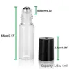 Portable 500pcs 5ml(1/6 oz) MINI ROLL ON bottle fragrance PERFUME GLASS BOTTLES ESSENTIAL OIL Steel Metal Roller ball