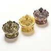 Nouveau tibétain Lotus brûleur d'encens alliage Bronze Mini brûleur d'encens incenseur métal artisanat décor à la maison 7.8*7.2*6.0cm