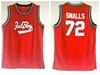 Męskie Biggie Smalls Jersey Notorious B.I.G. Bad Boy Koszykówka Koszulki Czarny Czerwony Biały # 72 Zszyte Koszule