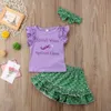 Baby Girl Clothes Set 2018 Sommar sjöjungfru Kortärmad T-shirt Kort byxor Headband 3pcs Girls Outfits Kids kläder för tjejer Kläder uppsättningar