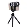 Freeshipping Universal 8x Zoom Telescope Camera Lens + Mobile Phone Mount Tri Stand Holder For iPhone Samsung Galaxy Smartphone