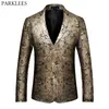 Luxe Blazer Hommes 2017 olden Pailsey Floral Hommes Blazers Casual Unique Poitrine Slim Fit Homme Costume Veste Costume Homme