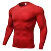 Top de fitness masculino Manga Longa Camisa Esporte Homens Quick Dry Corrida dos homens T-shirt Cobra Ginásio Roupas de Fitness Top Mens Soccer Jersey