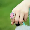 Fashion High Quality Color Change Mood Ring Emotion Feeling Big Drop Stone Alloy Jewelry MJ-RS048