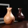 130ml Wood Grain Vase Style Ultraljud luftfuktare USB Aromaterapi Maskin Mute Sovrum Vattendimma Diffusor med färgstarkt nattljus