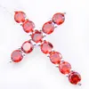 10 Pcs 1 lote LuckyShine Presente do Dia Dos Namorados Nova Cruz Red Cubic Zirconia Gems Cristal 925 Sterling Silver Wedding Pendants + Cadeia