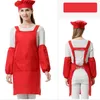 Customized 3pcs/set Unisex polyester adult Kitchen Waists adult Aprons with Sleeve&Chef Hats for Painting Cooking Baking 12 Colors DHL