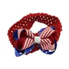 Baby Girls Hair łuki Bawełny elastyczna opaska na głowę Trzy warstwy Bow Knot Hair Akcesoria dla dziewcząt Niepodległość Dzień Starów czerwony paski H5608567