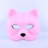 Plastic Villus Arctic Fox Mask Cosplay Party Upper Half Face Halloween Masks Cat Masquerade Party Masks193D