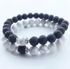 Nouvelle mode pierre naturelle forme ronde perles lave chakra guérison perles bracelets porte-bonheur bijoux amant cadeau livraison gratuite