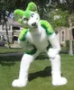 2018 Personalizzato di alta qualità Green Husky Fursuit Dog Fox Mascot Costume Animal Suit Halloween Natale Compleanno Full Body Puntelli Costu203i