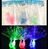 Créatif paon LED anneau de doigt lumières poutres fête discothèque couleur anneaux fibre optique lampe enfants Halloween fête fournitures Peacock5866033