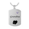 Personlig Square Necklace Mormor Birthstone Namn Hängsmycke Cremation Urn Halsband Anpassad Smycken