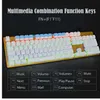 SHIPADOO JK200 Teclado Mecânico Gaming Teclado Ergonômico Multimídia USB Gaming Rainbow LED Backlight 104 Teclas Anti-Ghosting