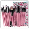 Professionell 20pcs Makeup Brush Set Trähandtag Makeup Toalettsaker Kit Ull Make Up Brush Set With Holder Bag