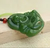 Green Jade Natural jade Buddha Lucky Amulet jade Pendant Necklace Wholesale Hand engraving statue