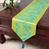 150 cm Długie Daisy Koi Eleganckie Damask Biegacze stołowe Dania Stołowe Mata Tablica Jacquard Sitn Satin Table Cloth Prostokąt Kawowe Podkładki