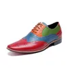 Colorful Mens Prom Dress Shoes Male Casual Flat Shoes Lace Up Formal Flats Oxford Shoes for Men Zapatos Hombre