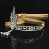 Crystal Pearl Ribbon Headbands Vintage Bridal Great Gatsby Flapper Leaves Rhinestone Hårband Mode Hår Tillbehör Smycken