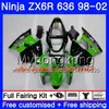 ZX-6R för Kawasaki ZX600 600cc ZX636 ZX6R 98 99 00 01 02 212HM.19 ZX-636 ZX 6R 636 6 R 1998 1999 2000 2001 2002 Fabriksblå Fairing
