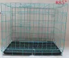 Mer storlek Mode Sturdy Slitstarkt Vikbar Pet Wire Cat Puppy Cage Suitcase Kennel PlayPen med bricka