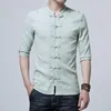 Wholesale-Chinese style Flax summer pants embroidered yarn men's shirt men's long sleeve shirt men's retro cotton shirt