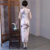 Novo chinês Cheongsam 2020 macio respirável alta Neck tradicional QiPao Bainha Sexy Dividir vestidos formais para Mulheres