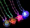 LED Light Up Cartoon Pendants Necklace Christmas Kids Adults Party Favors Creative Luminous Glow Necklaces Acrylic Lanyard gift present