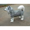 Dorimytrader Squatting Dog Realistic Husky Plush Toy Polyetylen Furs Hantverk Simulering Pet Dogs Hem Dekoration Docka Kids Gift